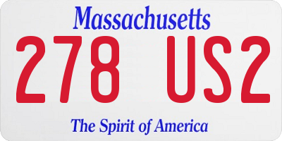 MA license plate 278US2