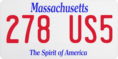 MA license plate 278US5