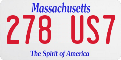 MA license plate 278US7