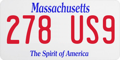 MA license plate 278US9
