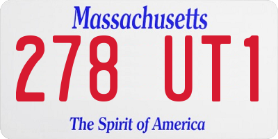 MA license plate 278UT1