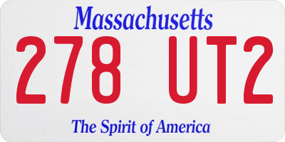 MA license plate 278UT2