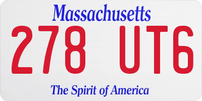 MA license plate 278UT6