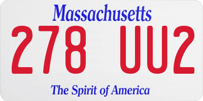 MA license plate 278UU2