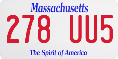 MA license plate 278UU5