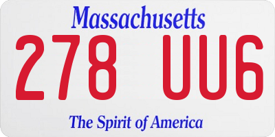 MA license plate 278UU6