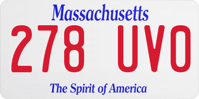 MA license plate 278UV0
