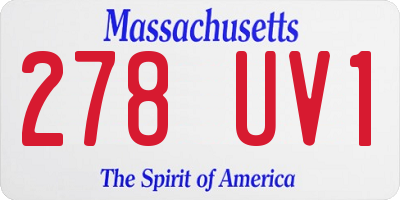 MA license plate 278UV1