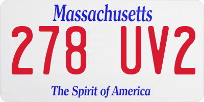 MA license plate 278UV2