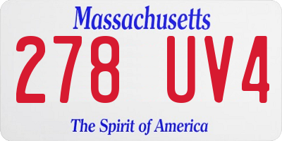 MA license plate 278UV4