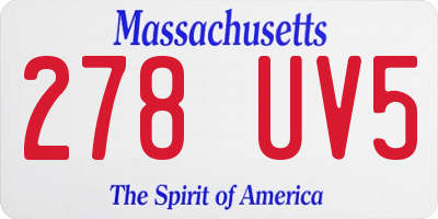MA license plate 278UV5