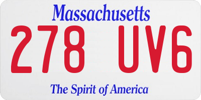 MA license plate 278UV6