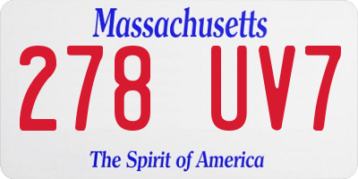 MA license plate 278UV7