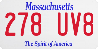 MA license plate 278UV8