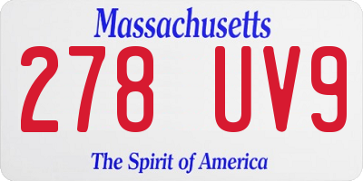 MA license plate 278UV9