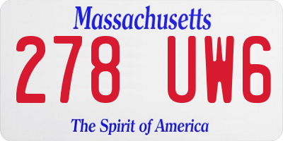 MA license plate 278UW6
