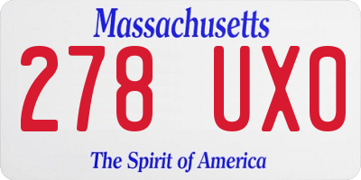MA license plate 278UX0