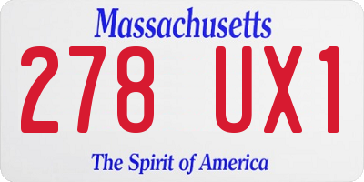 MA license plate 278UX1