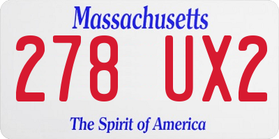 MA license plate 278UX2