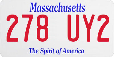 MA license plate 278UY2