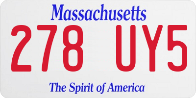 MA license plate 278UY5
