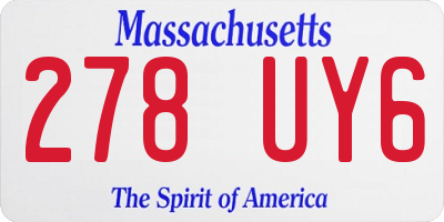 MA license plate 278UY6