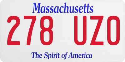 MA license plate 278UZ0