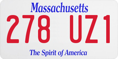 MA license plate 278UZ1