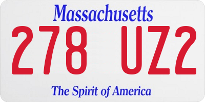 MA license plate 278UZ2