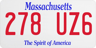 MA license plate 278UZ6