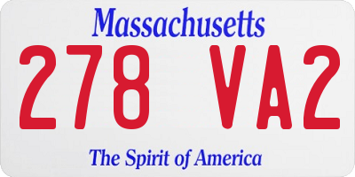MA license plate 278VA2