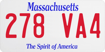 MA license plate 278VA4