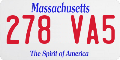 MA license plate 278VA5
