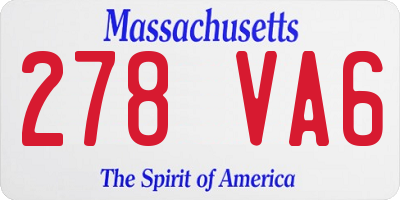 MA license plate 278VA6