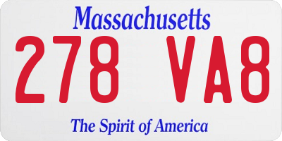 MA license plate 278VA8