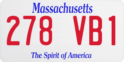 MA license plate 278VB1
