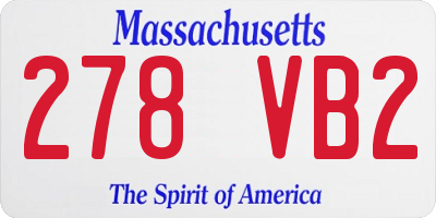 MA license plate 278VB2