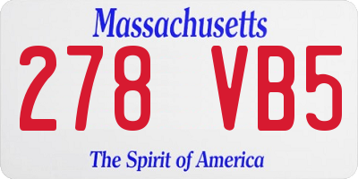 MA license plate 278VB5