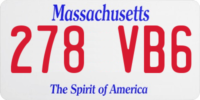 MA license plate 278VB6