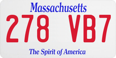 MA license plate 278VB7