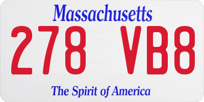 MA license plate 278VB8