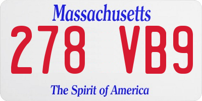 MA license plate 278VB9