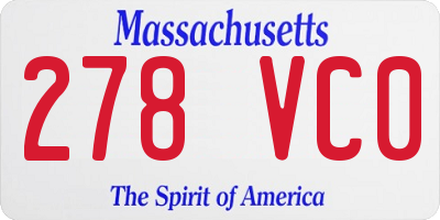 MA license plate 278VC0