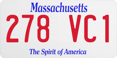 MA license plate 278VC1