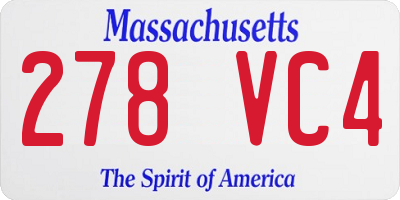MA license plate 278VC4