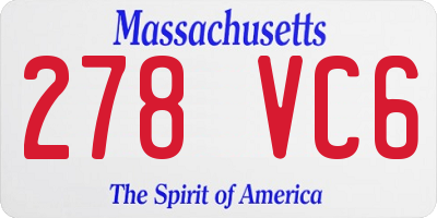 MA license plate 278VC6