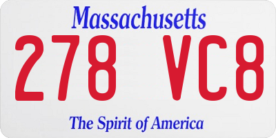 MA license plate 278VC8