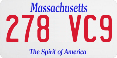 MA license plate 278VC9