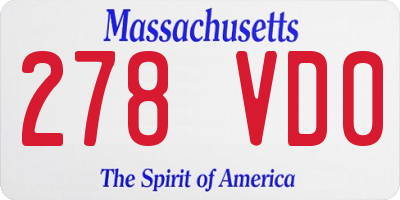 MA license plate 278VD0