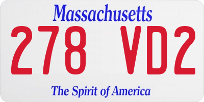 MA license plate 278VD2